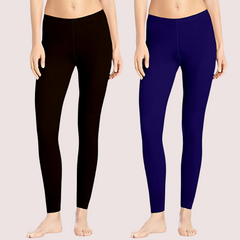 2-Pack Stretchy Ankle-Length Leggings Set Snazzyway