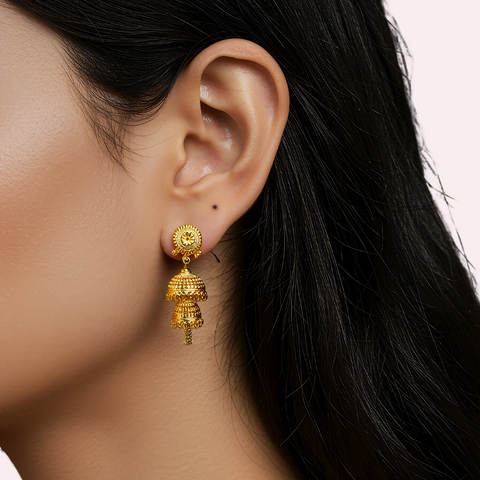Golden Temple Bell Jhumka Earrings Snazzyway