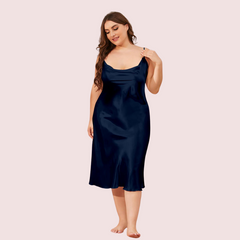 Glamour Satin Cowl Dress – Plus Size Snazzyway