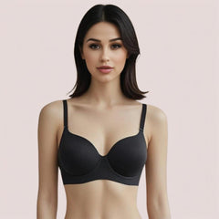 Midnight Lift – Black Padded Non-Wired Push-Up Bra Snazzyway