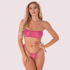 Sexy see through Bandeau lingerie set Snazzyway