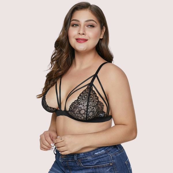 Snazzyway Élégance Sensuelle Plus Size Strappy Lace Bralette