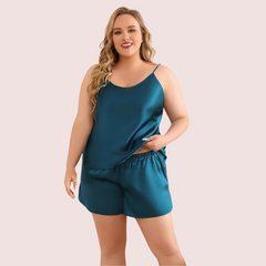 Elegant Plus Size Cami Shorts Sleepwear Set Snazzyway