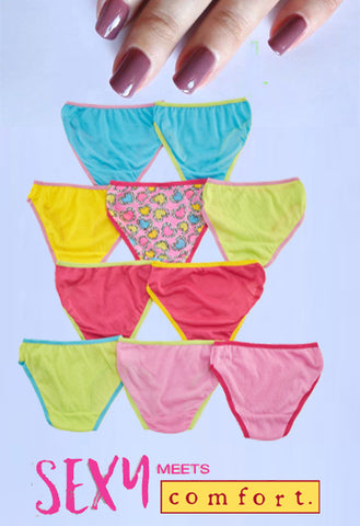 10- Pack Seamless Assorted Hipster Panties snazzyway