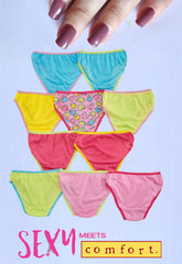 10- Pack Seamless Assorted Hipster Panties snazzyway