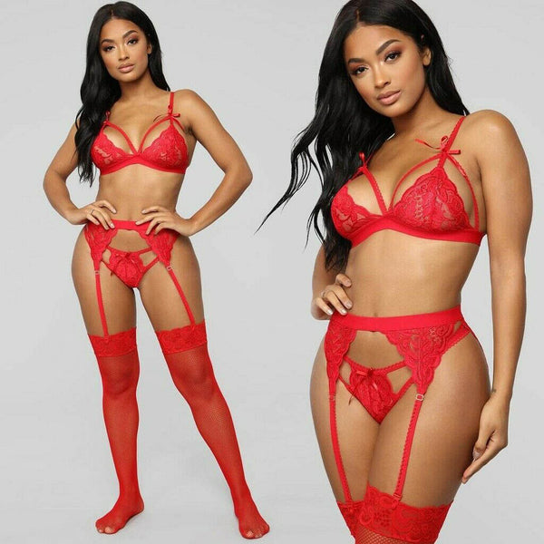 French Daina seductive strappy lingerie gift set