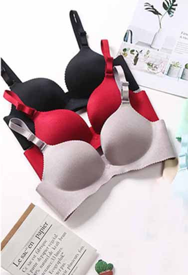 Pack of 3 Seamless wired Padded Pushup Bras - French Daina