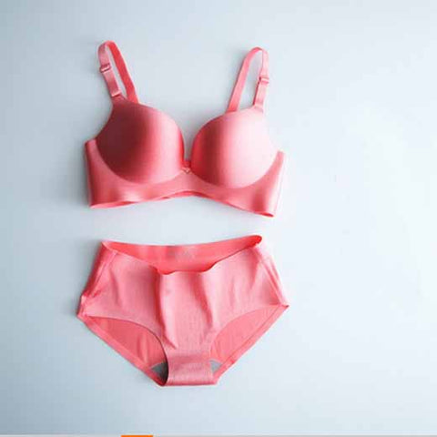 Pink Seamless Padded Pushup Bra Panty Set FRENCH DAINA