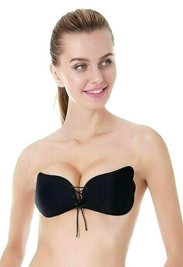 Beige Non-Wired Padded Stick-On Push-Up Bra freeshipping - French Daina