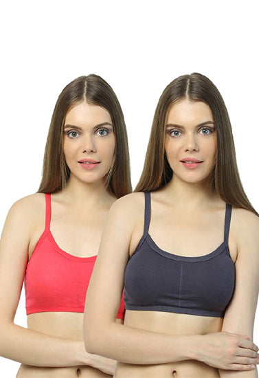 2-Pack Cotton Cage Strap Back Sports Bra FRENCH DAINA