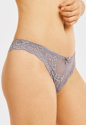 2 Pack Sexy Cheeky Back Lace Thong Panties FRENCH DAINA