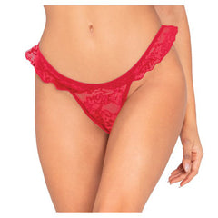 2 pack Sexy Lace Ruffled Thong Panties FRENCH DAINA