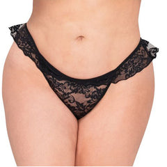 2 pack Sexy Lace Ruffled Thong Panties FRENCH DAINA