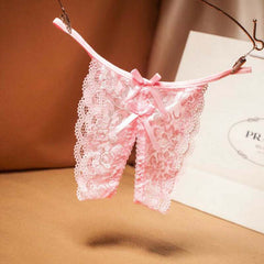 2 Pack seductive open crotch lace thong snazzyway