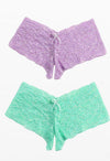 2 pack crotchless luxury lacy boyshorts snazzyway