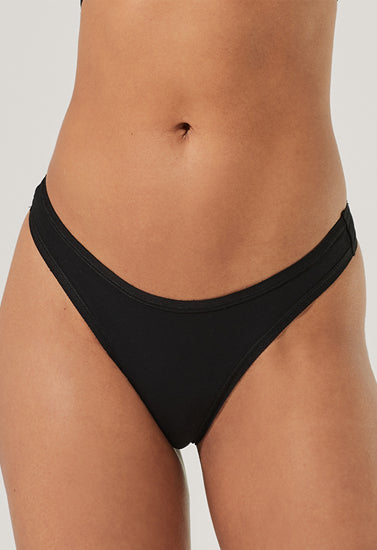 3 Pack organic cotton black thong panties FRENCH DAINA