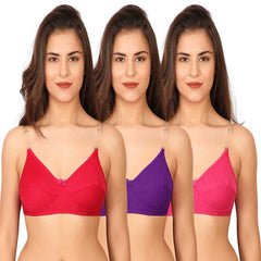 3 Pairs Clear Transparent Back Regular Bras snazzyway