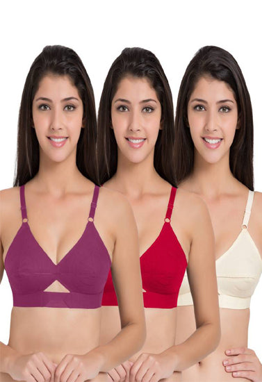 3 Women's Ultimate Lift and Support Wireless Plus Size Bra FRENCH DAINA