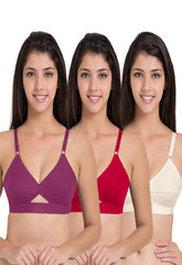 3 Women's Ultimate Lift and Support Wireless Plus Size Bra FRENCH DAINA