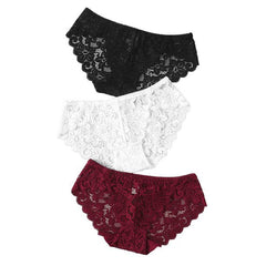 3 pack Lace Flowers hipster Panties FRENCH DAINA