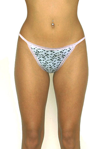 Primark Essentials Cotton Stretch Floral Print Lace Thong snazzyway