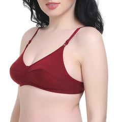 "Women's" T-Shirt Cotton Hosiery Black & Red Bra ( Pack of 2) snazzyway