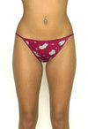 La Senza Sparkling Red Cotton Printed String Thong(Sold Out) snazzyway