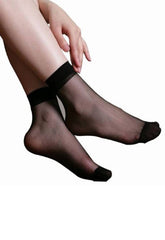 Women's Ankle High Thin Transparent Women Fashion Socks Pack of 2 snazzyway