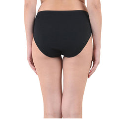 Snazzy Way Just My Size Women's Plus Size Tagless Black Cotton Panties FRENCH DAINA