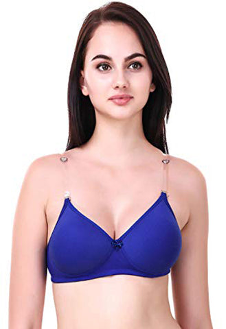 Blue Transparent Strap Bra snazzyway