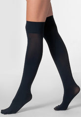 DIM Black Glossy Sheer Knee High Socks snazzyway