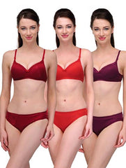 Elegant Solid Color Bra Sets ( Pk of 3) FRENCH DAINA