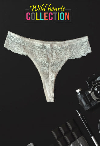 Etam Double Up Daisy White Floral Lace Thong(sold out) snazzyway