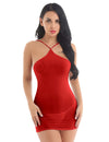 Exotic Red see through bodycon dress lingerie FRENCH DAINA