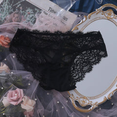 Female T-Back Crotch Mesh Lace Panties snazzyway