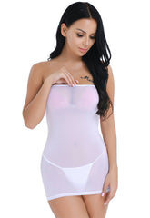 Flirty White See Through Bodycon Dress FRENCH DAINA