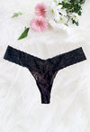 Fredericks Lounge In Love Black Lace Thong snazzyway
