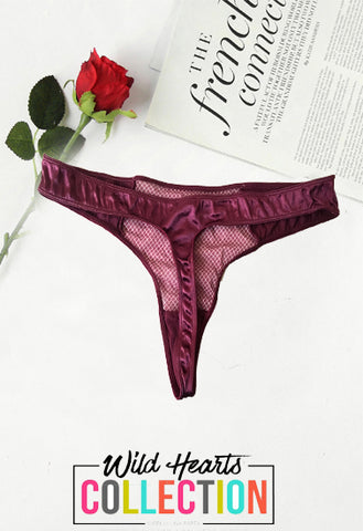 Fredericks Two Tones Perfect Purple Thong In XL + 1 Free Bra(sold out) snazzyway