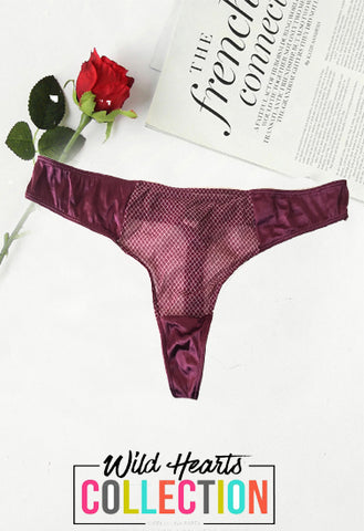 Fredericks Two Tones Perfect Purple Thong In XL + 1 Free Bra(sold out) snazzyway