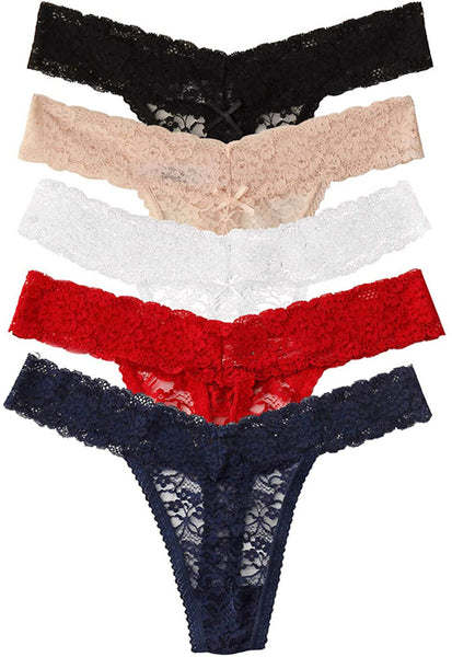 French Daina Mid-Rise Lace 4XL-5XL Thong-2 Pack FRENCH DAINA