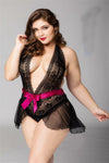 French Daina Seductive Black Plus Size lingerie snazzyway