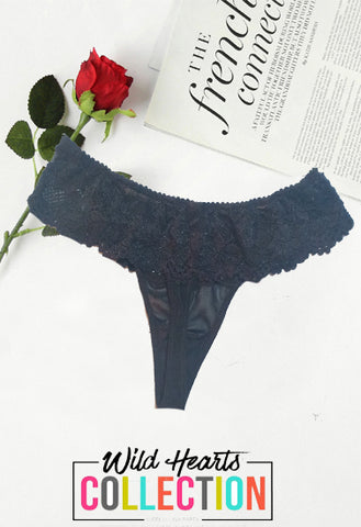 French Twist Black Skirt Lace Thong(sold out) snazzyway