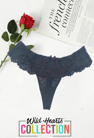 French Twist Black Skirt Lace Thong(sold out) snazzyway