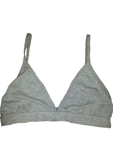 Grey Cotton Triangle Pull Over Sports Bra snazzyway