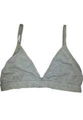 Grey Cotton Triangle Pull Over Sports Bra snazzyway