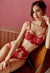 Glamour Hollow Red Lace Bras & Panties Set snazzyway