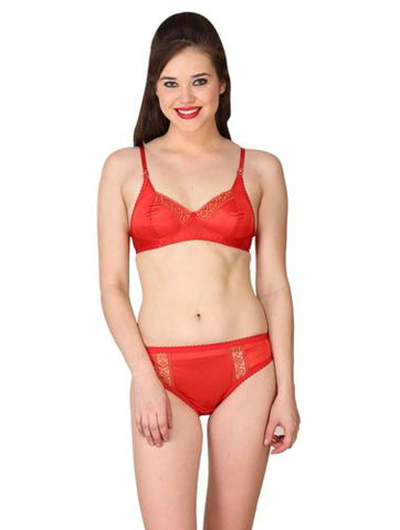 Gorgeous Soft Red Bra Panty Set FRENCH DAINA