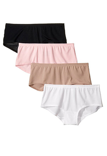 Hanes Pack Of 4 Cool Blend Unisex Boyshort Briefs