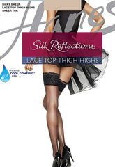 Hanes Silk Reflections Sandalfoot Thigh High Silky Stockings(Sold Out) snazzyway