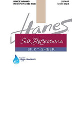 Hanes Silk Reflections Silky Sheer Knee Highs 2-Pack(Sold Out) snazzyway